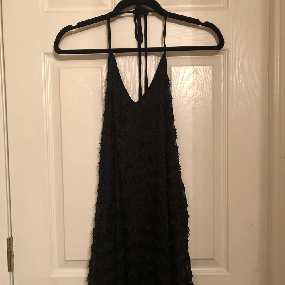 Black halter dress